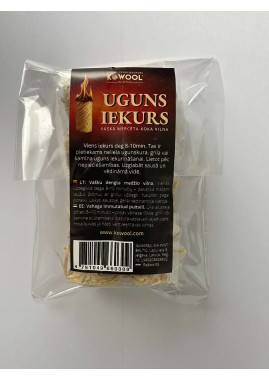 Kompaktais tūrisma iekura komplekts (4 gab.) Vaskā mērcēta koka vilna