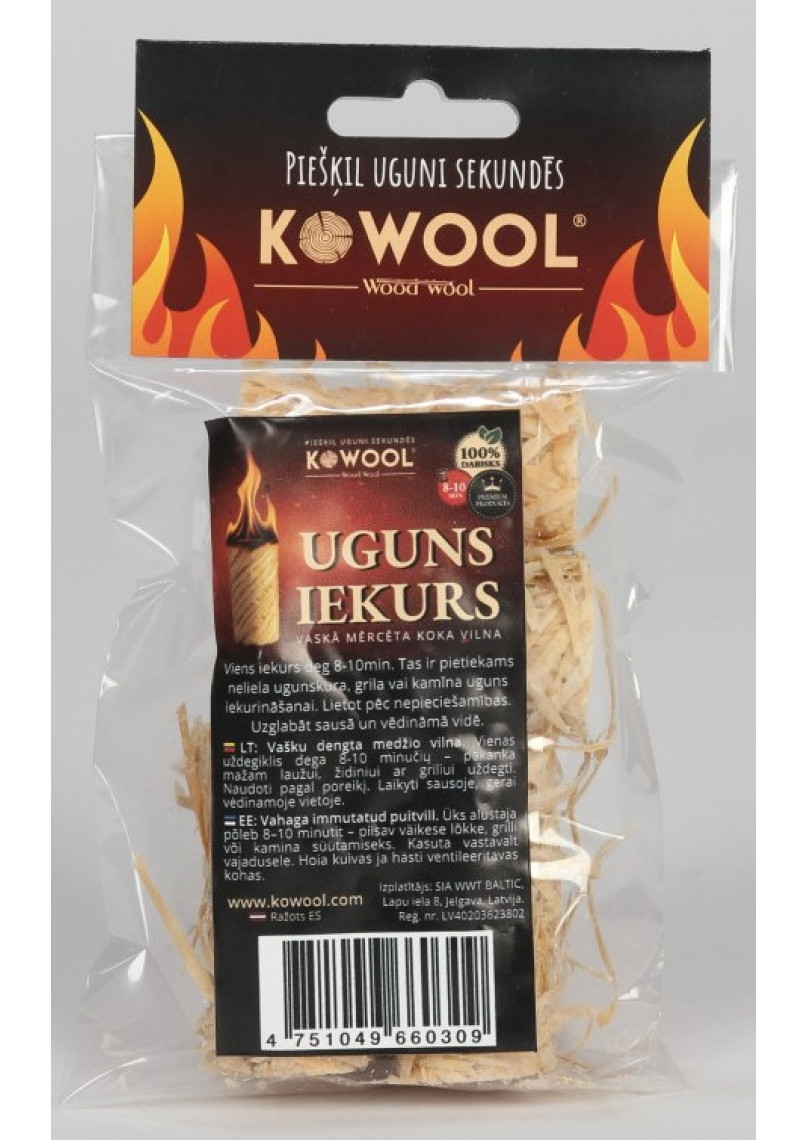 Compact Tourism Fire Starter Kit (4 pcs) – Wax-Dipped Wood Wool